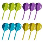 MageRabbit One Piece Dart Flights Sets,12Pcs with 4 Colors Standard Shaped Dart Flights for Soft and Steel Tip Darts, Darts Flights Kit,All in One Moulded Dart Flight & Stem