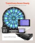 VEVOR Electronic Dart Board, LED-Illuminated Target Dartboard with 48 Games & 500+ Variations, Includes 6 Dart Shafts with Flights & 50 Soft Tips, Cricket Scoring LCD Screen - Supports Up to 8 Players