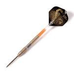 CUESOUL Black Scorpion 24g Tungsten Steel Tip Dart Set,Barrel with Golden Titanium Coated Finished