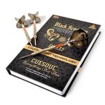 CUESOUL Black Scorpion 24g Tungsten Steel Tip Dart Set,Barrel with Golden Titanium Coated Finished