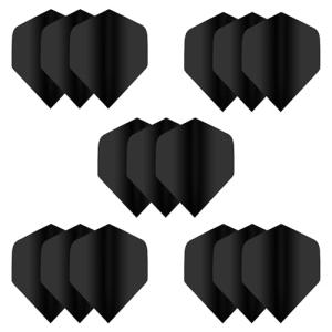 MageRabbit Extra Thick Standard Dart Flights, 5 Sets (15 Flights), 5 Colors (Black)