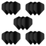 MageRabbit Extra Thick Standard Dart Flights, 5 Sets (15 Flights), 5 Colors (Black)