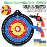 moopok Magnetic Dart Board for Kids-12Magnetic Dart/Sticky Balls Or 2 Toy Gun+40 Foam Dart.Indoor/Outdoor Kids Games and Party Games,Christmas Birthday Gifts Toys for 3-12 Year Old Boys