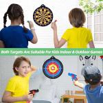 moopok Magnetic Dart Board for Kids-12Magnetic Dart/Sticky Balls Or 2 Toy Gun+40 Foam Dart.Indoor/Outdoor Kids Games and Party Games,Christmas Birthday Gifts Toys for 3-12 Year Old Boys