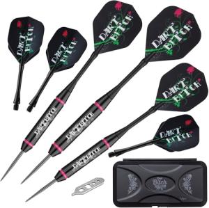 Viper Vanity Series Dart B*tch Steel Tip Dart Set with Brass Barrels, Aluminum Shafts & Deluxe Dart Case, 22-Grams