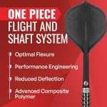 Shot! Darts Flight Deck One Piece Dart Flight and Shaft System, Reduced Deflections, Standard Shaped Flight (350 Micron), Available in Set of 3, Inbetween Length & Black Color