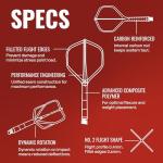 Shot! Darts Flight Deck One Piece Dart Flight and Shaft System, Reduced Deflections, Standard Shaped Flight (350 Micron), Available in Set of 3, Inbetween Length & Black Color