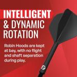 Shot! Darts Flight Deck One Piece Dart Flight and Shaft System, Reduced Deflections, Standard Shaped Flight (350 Micron), Available in Set of 3, Inbetween Length & Black Color