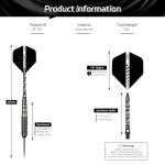 CyeeLife Steel Tip Darts Set - Professional Darts, Brass Barrels, Metal Tip Darts, 16 Extra Flights, 6 Aluminum Shafts,20 O-Rings,2 Flight Protectors,Dart Tool, Dart Sharpener, Darts Case