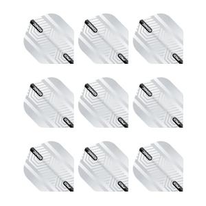 RED DRAGON Hardcore Ionic White Dart Flights - 3 Sets Per Pack (9 Dart Flights in Total)