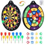 moopok Magnetic Dart Board for Kids-12Magnetic Dart/Sticky Balls Or 2 Toy Gun+40 Foam Dart.Indoor/Outdoor Kids Games and Party Games,Christmas Birthday Gifts Toys for 3-12 Year Old Boys
