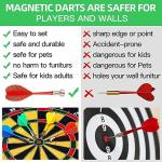 moopok Magnetic Dart Board for Kids-12Magnetic Dart/Sticky Balls Or 2 Toy Gun+40 Foam Dart.Indoor/Outdoor Kids Games and Party Games,Christmas Birthday Gifts Toys for 3-12 Year Old Boys