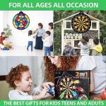 moopok Magnetic Dart Board for Kids-12Magnetic Dart/Sticky Balls Or 2 Toy Gun+40 Foam Dart.Indoor/Outdoor Kids Games and Party Games,Christmas Birthday Gifts Toys for 3-12 Year Old Boys
