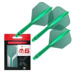 TARGET Darts K Flex Integrated Dart Flights and Shafts, No.6 Green (Intermediate) | Pack of 3 K-Flex - No6, Kflex All in One Moulded Dart Flight & Stem | Professional Dart Accessories