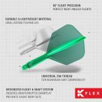 TARGET Darts K Flex Integrated Dart Flights and Shafts, No.6 Green (Intermediate) | Pack of 3 K-Flex - No6, Kflex All in One Moulded Dart Flight & Stem | Professional Dart Accessories