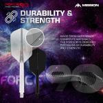 Mission Darts Force 90 | Integrated Precision Moulded Dart Flight And Shaft System, Pack of 3 Professional Highly Durable 2-In-1 Combined Dart Flights And Stems | Slim (Black, Medium)