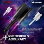 Mission Darts Force 90 | Integrated Precision Moulded Dart Flight And Shaft System, Pack of 3 Professional Highly Durable 2-In-1 Combined Dart Flights And Stems | Slim (Black, Medium)