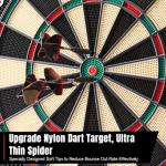 Electronic Dart Board with Wooden Door, Electric Dartboard with Heckler & Light Effects, Digital Soft Tip Dartboards for Game Room Man Cave Bar, 12 Darts, 100 Soft Tips