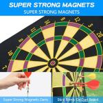 HELLO PAPAYA 17.5 in Large Size 2in1 Rollup Magnetic Darts Board with 24pcs Darts,Outdoor Safe Dart Game for Kids and Adults,for 3-12 Year Old Boys Girls Christmas Birthday Gifts