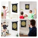 HELLO PAPAYA 17.5 in Large Size 2in1 Rollup Magnetic Darts Board with 24pcs Darts,Outdoor Safe Dart Game for Kids and Adults,for 3-12 Year Old Boys Girls Christmas Birthday Gifts