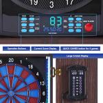 Electronic Dart Board with Cabinet Set, Electric Digital Dart Boards for Adults with Light Strips, Soft Tip Dartboard Cabinet Door with Large Cricket Display and Darts Storage for 12 Darts