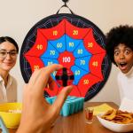 JolliLudo 29 Inches Spider Web Dart Board with 10 Sticky Balls, Indoor Outdoor Sport Christmas Game for Skill Development, Ideal Xmas Gift for Family in Fun Party Play Games