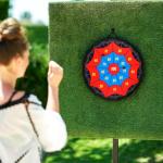 JolliLudo 29 Inches Spider Web Dart Board with 10 Sticky Balls, Indoor Outdoor Sport Christmas Game for Skill Development, Ideal Xmas Gift for Family in Fun Party Play Games