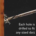 Viper Dart Caddy Solid Wood Wall Mounted Dart Holder/Stand, Displays 4 Sets of Steel or Soft Tip Darts, for All Sisal & Electronic Dartboards, Surrounds & Cabinets, Cinnamon Finish