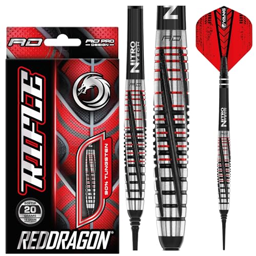 Red Dragon Rifle 20g Premium Tungsten Softip Darts Set
