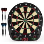 Electronic Dart Board, 35 Games and 580 Variants Electric Soft Tip Dartboard Set, Digital Dartboards for Adults with 6 Darts, 100 Soft Tips