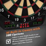 Electronic Dart Board, 35 Games and 580 Variants Electric Soft Tip Dartboard Set, Digital Dartboards for Adults with 6 Darts, 100 Soft Tips