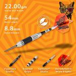 Viper by GLD Products The Freak Steel Tip Darts Knurled and Grooved Barrel, Extended Band, 22 Grams, Black (22-1704-22)