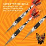 Viper by GLD Products The Freak Steel Tip Darts Knurled and Grooved Barrel, Extended Band, 22 Grams, Black (22-1704-22)