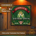 Personalized Dart Board Cabinet Set with 6 Steel Tip Darts Set, Paper Dartboard, Chalk & Eraser (21.5 x 21.5 x 2.75) - Man Cave Furniture, Decor Dart Boards for Adults - Irish Pub Design (118)