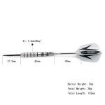 CUESOUL 95% Tungsten 26 Grams Tungsten Steel Tip Darts Set -with 1 Deluxe Dart Case