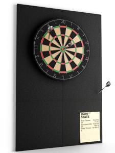 Fluxynara Felt Dart Board Wall Protector 35.43"x23.62" Foldable Backboard for Standard Dart, Wall Protector with Adhesive Pads and Dartboard Accessories Kits | Home & Basement & Garage Use (Black)