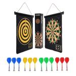 CX L SUM Magnetic Dart Board, Indoor Outdoor Dart Games for Kids with 12pcs Magnetic Darts, Safety Toy Games, Rollup Double Sided Board Game Set for Gifts