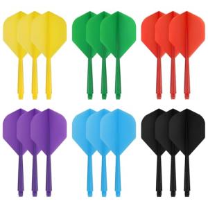 Accmor 18pcs Integrated Dart Shaft and Flights, Dart Flights for Steel Tip Darts/Soft Plastic Tip Darts, Dart Replacement Flights Accessories