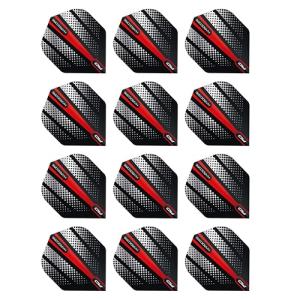 RED DRAGON Hardcore Radical Red Flash Dart Flights - 4 Sets Per Pack (12 Dart Flights in Total)