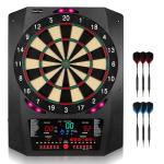 Electronic Dartboard, Electric Soft Tip Dart Boards for Adults with Heckler and Lights Effects, Digital Dart Boards with 6 Darts, 100 Soft Tips