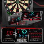 Electronic Dartboard, Electric Soft Tip Dart Boards for Adults with Heckler and Lights Effects, Digital Dart Boards with 6 Darts, 100 Soft Tips