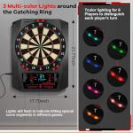 Electronic Dartboard, Electric Soft Tip Dart Boards for Adults with Heckler and Lights Effects, Digital Dart Boards with 6 Darts, 100 Soft Tips