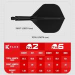 Target Darts K Flex Integrated Dart Flights and Shafts, No.2 Black (Intermediate) | Pack of 3 K-Flex – No2, Kflex All in One Moulded Dart Flight & Stem | Professional Dart Accessories