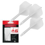 Target Darts K Flex Integrated Dart Flights and Shafts, No.6 White (Intermediate) | Pack of 3 K-Flex - No6, Kflex All in One Moulded Dart Flight & Stem | Professional Dart Accessories
