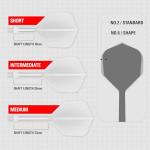 Target Darts K Flex Integrated Dart Flights and Shafts, No.6 White (Intermediate) | Pack of 3 K-Flex - No6, Kflex All in One Moulded Dart Flight & Stem | Professional Dart Accessories