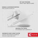 Target Darts K Flex Integrated Dart Flights and Shafts, No.6 White (Intermediate) | Pack of 3 K-Flex - No6, Kflex All in One Moulded Dart Flight & Stem | Professional Dart Accessories