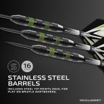 Accudart Steel Tip Dart Set 3.0 - Gunmetal Finish Steel Barrel - Hybrid Grip - Polycarbonate Shafts - Standard Shape Flights - Drop in Case Stores Fully Assembled Darts