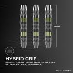 Accudart Steel Tip Dart Set 3.0 - Gunmetal Finish Steel Barrel - Hybrid Grip - Polycarbonate Shafts - Standard Shape Flights - Drop in Case Stores Fully Assembled Darts