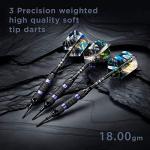 Viper Black Ice Soft Tip Darts with Purple Rings, 18 Grams