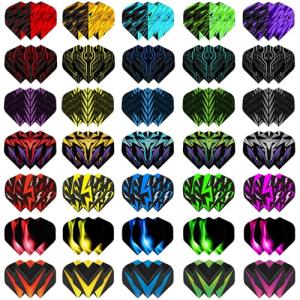 Dart Flights 105 Pieces (35 Unique Sets), 100 Micron PET, Universal Fit for Aluminum & PVC Shafts, for Steel & Soft Tip Darts, Premium Tournament Quality with 7 Designs